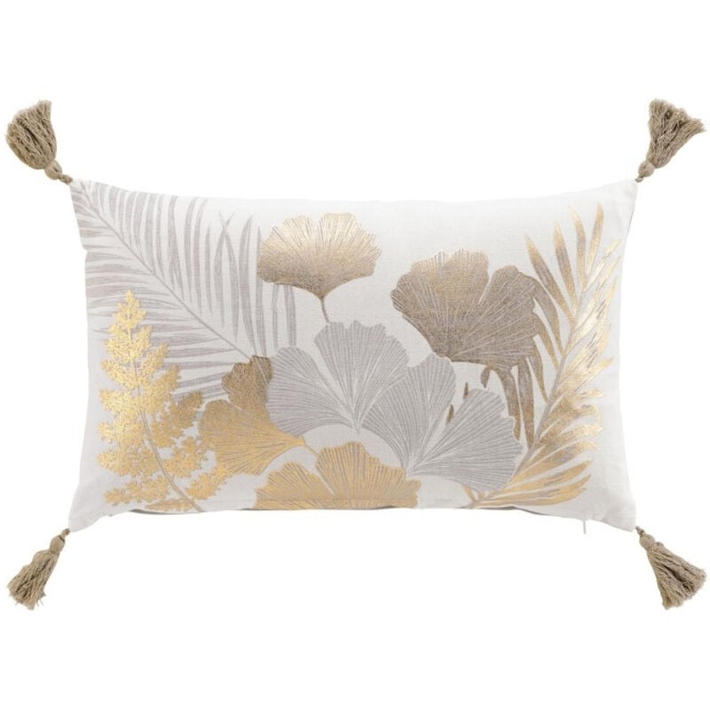 Douceur D'intérieur - Coussin dehoussable + pompon 30 x 50 cm coton/polyester Melisse