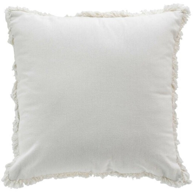 Coussin déhoussable à franges 45 x 45 cm coton Eve Naturel