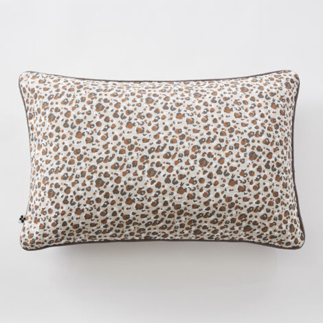 coussin déhoussable avec passepoil 40 x 60 cm gaze de coton imprimée léonie