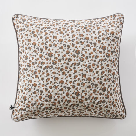 coussin déhoussable avec passepoil 45 x 45 cm gaze de coton imprimée léonie