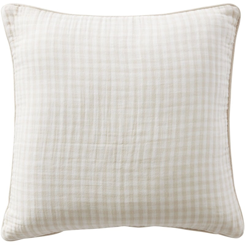 coussin déhoussable avec passepoil 45 x 45 cm gaze de coton tissée teinte vickie pampa