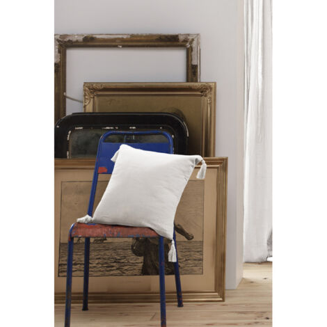 Coussin déhoussable avec pompons "Gaïa" 40 x 40 cm "Gaze de Coton" - Couleur: Gaïa Chantilly