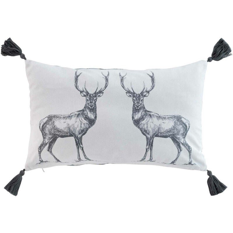 Coussin décoratif pour enfants avec pompons, 30 x 50 cm