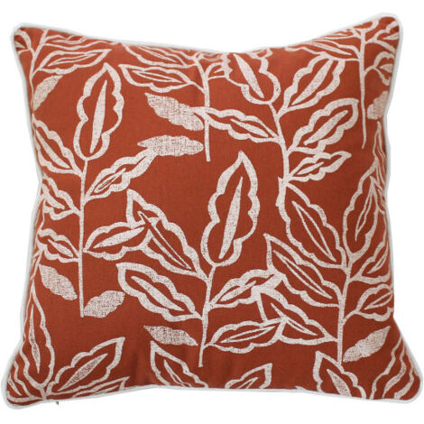 Coussin déhoussable en coton recyclé Chambray Terracotta 40x40 cm