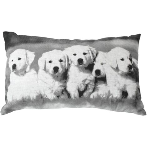 Coussin déhoussable en coton recyclé Noir 30x50 cm