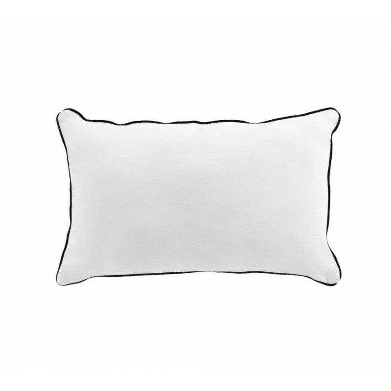 Coussin déhoussable en coton uni Linette - Blanc - 30 x 50 cm - Livraison gratuite
