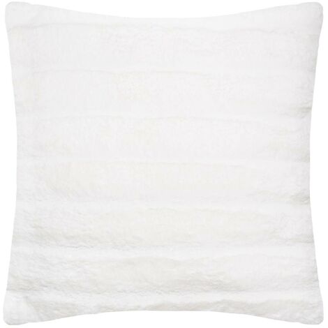 Coussin déhoussable en Fourrure Blanche 45 x 45 cm - Atmosphera