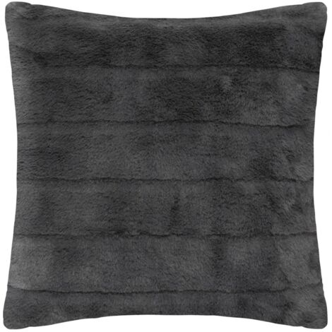 Coussin déhoussable en Fourrure Gris foncé 45 x 45 cm - Atmosphera