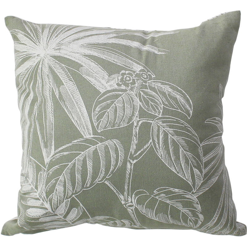 Decostars - Coussin déhoussable en négatif Vert Olive 40x40 cm