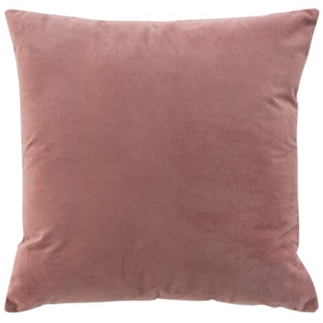 Coussin déhoussable en relief effet velours uni Velouriane - Rose - 50 x 50 cm - Livraison gratuite