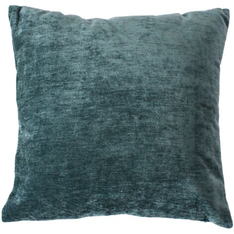 Coussin déhoussable en velours Bleu Canard 40x40 cm