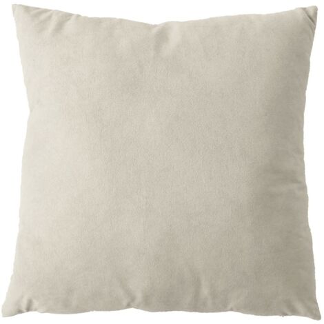 Coussin dehoussable en velours Ecru 40x40 cm