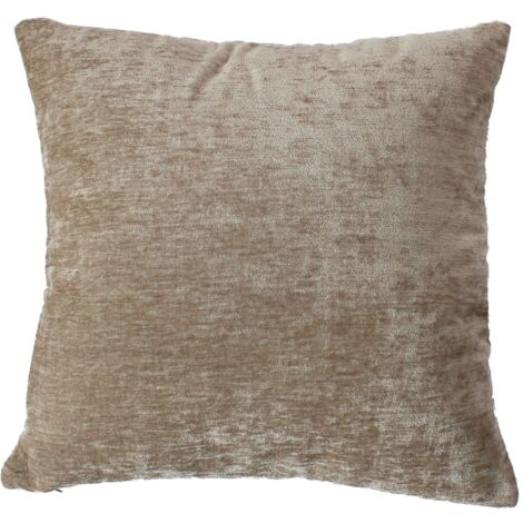Coussin déhoussable en velours Naturel 40x40 cm