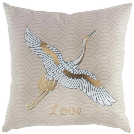 Coussin Déhoussable "Free Bird" 45x45cm Beige