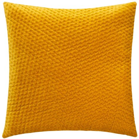 Coussin déhoussable Ocre en Velours embossé 40 x 40 cm - Atmosphera