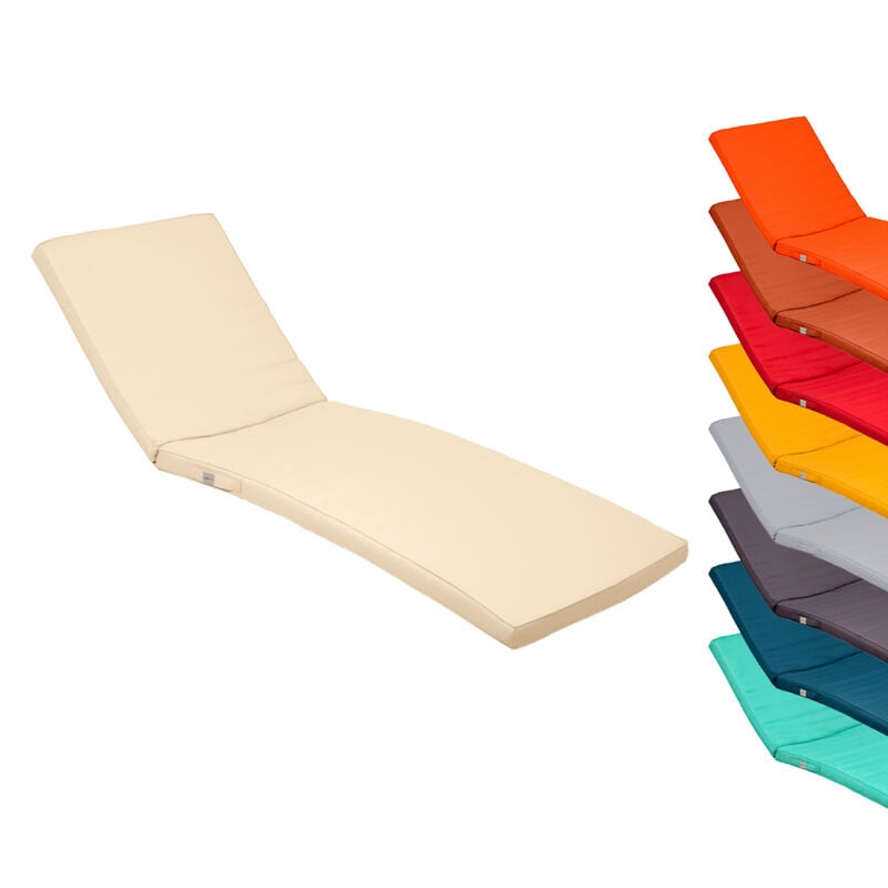 Linxor - Coussin déhoussable pour bain de soleil, transat - 183 x 60 cm - Beige