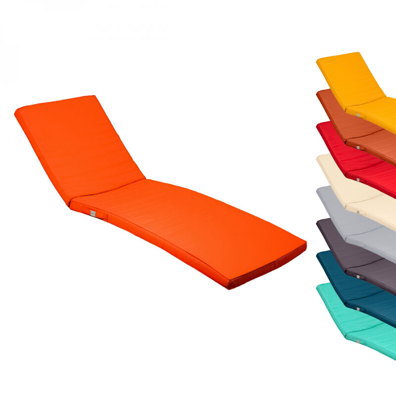 Linxor - Coussin déhoussable pour bain de soleil, transat - 183 x 60 cm - Orange