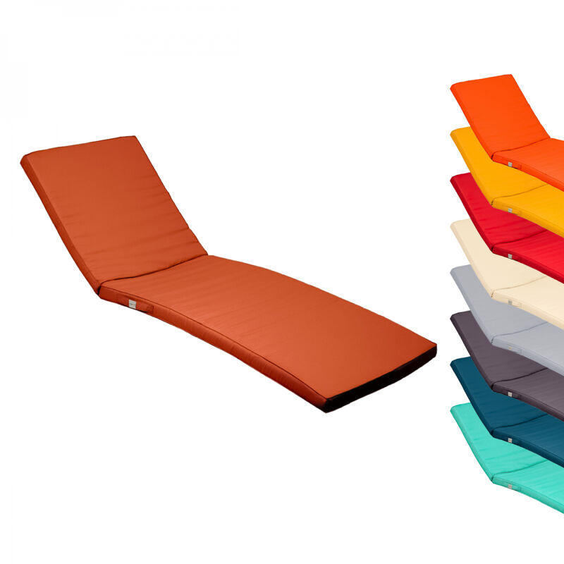 Linxor - Coussin déhoussable pour bain de soleil, transat - 183 x 60 cm - Terracotta