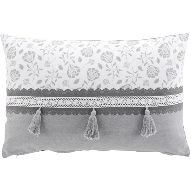 Coussin Déhoussable Rectangle Flavie Gris 40x60 cm
