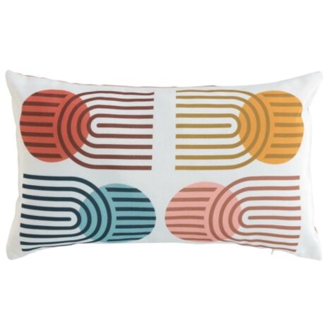 Coussin déhoussable rectangulaire en polyester avec motif pop art - Multicolore - 30 x 50 cm - Livraison gratuite