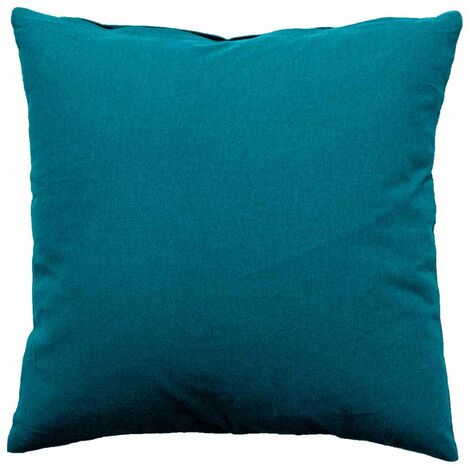 Coussin Carré Déhoussable Atmosphera – 38x38 Cm, Coton Bleu Canard, Rembourrage Polyester