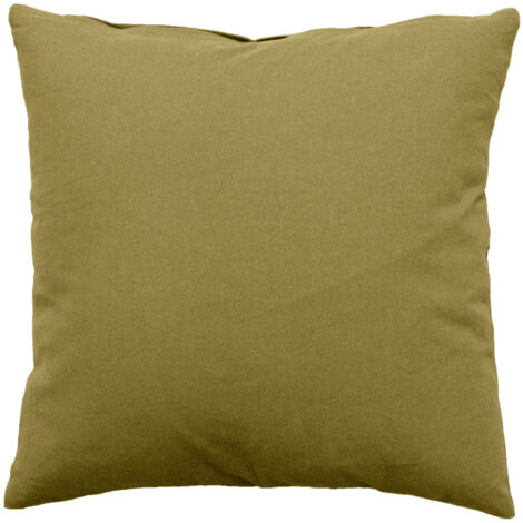 Coussin déhoussable uni en coton Bronze 40x40 cm