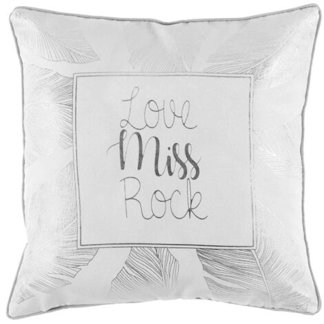 Coussin Déhoussable "Veggy" 40x40cm Blanc & Argent