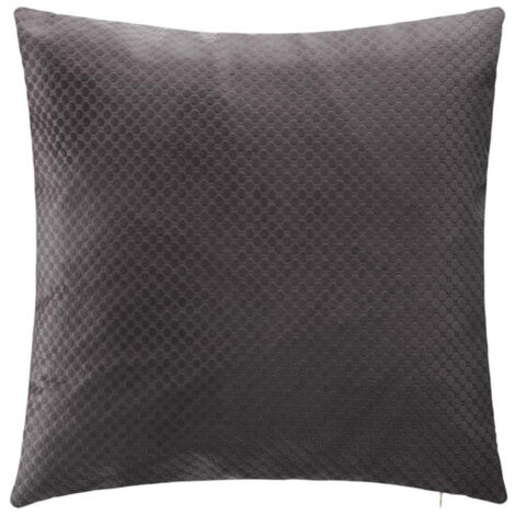 Coussin Déhoussable Velours "Bulle" 45x45cm Gris