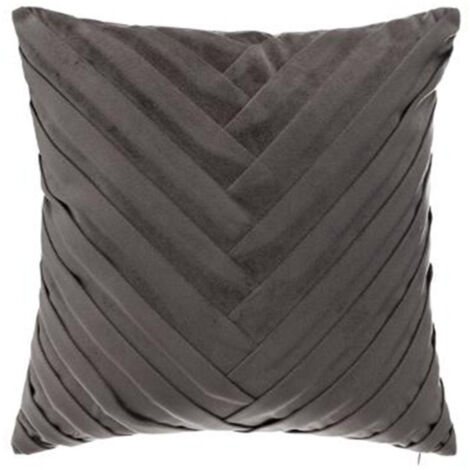 Coussin Déhoussable Velours "Tressé" 40x40cm Gris