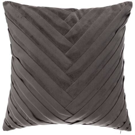 Coussin déhoussable Velours tressé Gris foncé 40 x 40 cm - Atmosphera