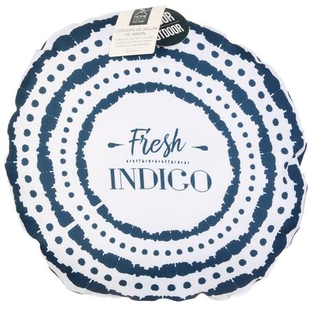 Coussin Deperlant Rond Bleu 40cm