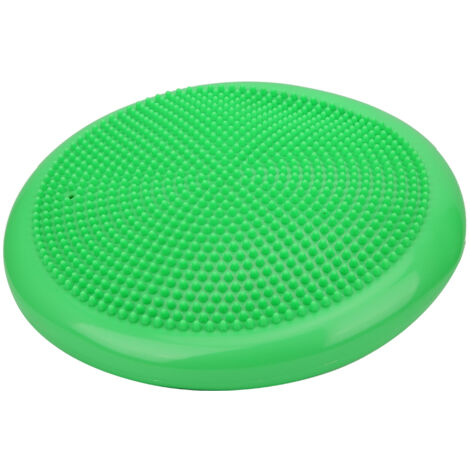 Coussin d'équilibre gonflable vert épais pour yoga et fitness, diamètre 34 cm