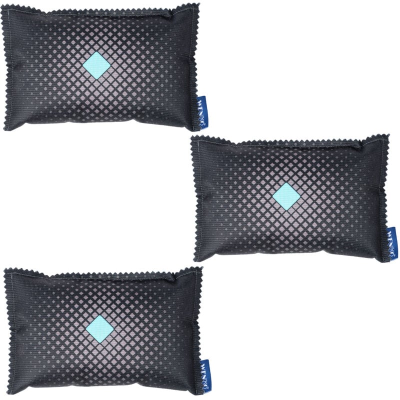 Wenko - Lot de 3 déshumidificateurs voiture avec indicateur 350g Absorbeur d'humidité réutilisable pour voitures caravanes, Anti moisissure,