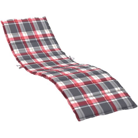 Coussin d'extérieur，Coussin de chaise longue à carreaux rouge 200x70x3 cm CFW379315
