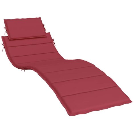 Coussin d'extérieur，Coussin de chaise longue rouge bordeaux 186x58x4cm tissu oxford CFW842371