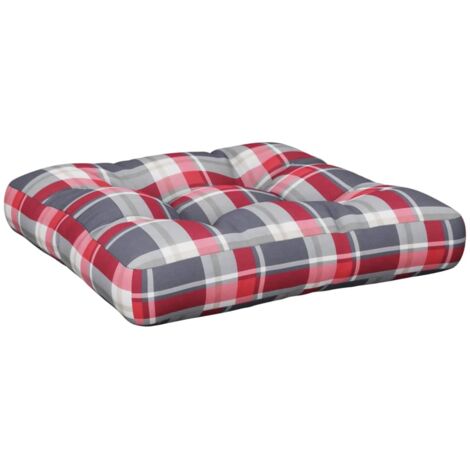 Coussin d'extérieur，Coussin de palette carreaux rouges 58x58x10 cm tissu CFW359085
