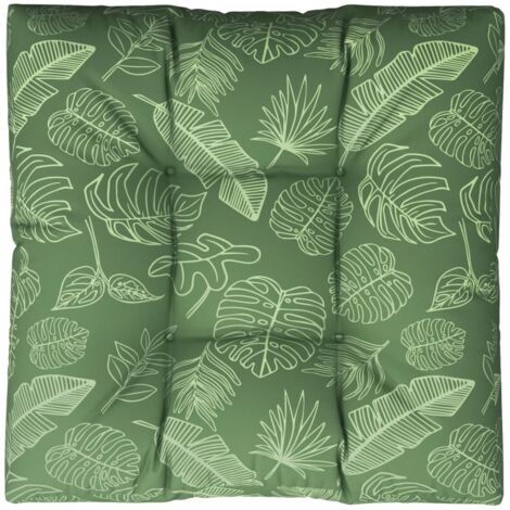 Coussin d'extérieur，Coussin de palette motif de feuilles 80x80x12 cm tissu CFW510336