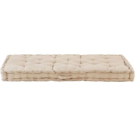 Coussin d'extérieur，Coussin de plancher de palette Coton 120x80x10 cm Beige CFW132821