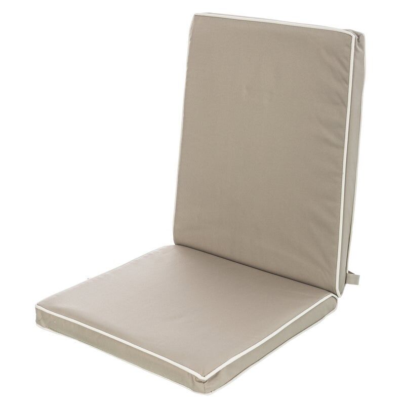 Coussin d'extérieur pour chaise en polyester taupe avec traitement hydrofuge, 90x40 cm