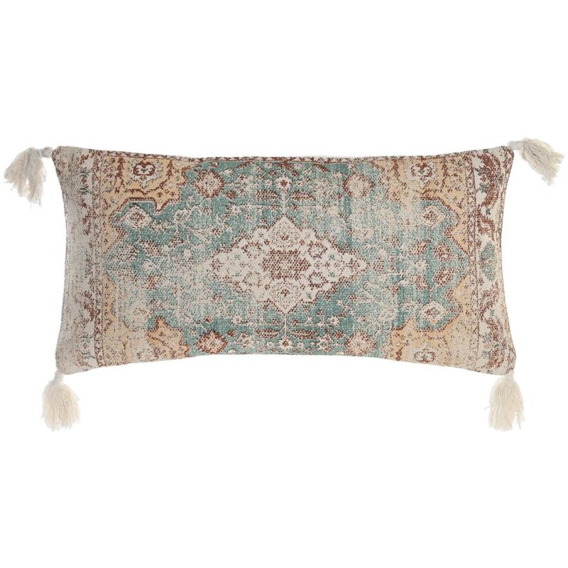 Dkd Home Decor - Coussin 60 x 10 x 30 cm Beige Blue Arabic Fringes