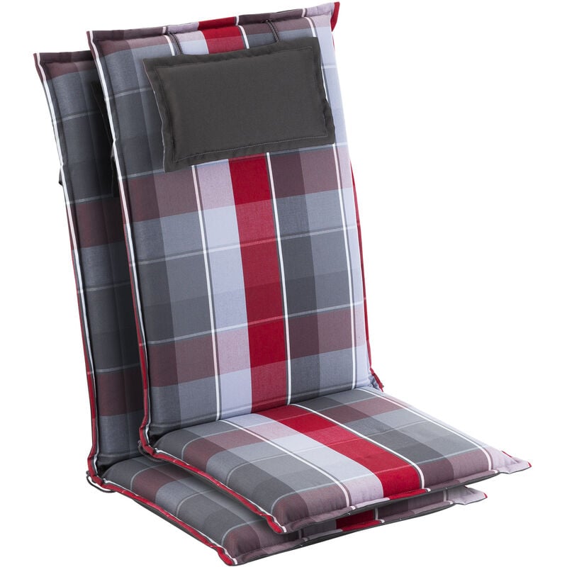 Coussin Donau Coussin de fauteuil chaise de jardin à dossier haut en polyester 50x120x6 cm - Rouge
