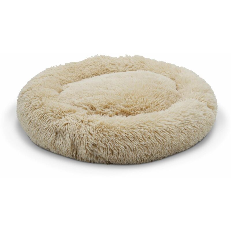 Coussin donut apaisant couleur ivoire 55 cm de diamètre pour petit chien et chat. taille S