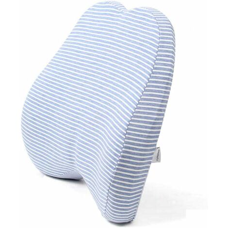 Coussin Dossier en Mousse à Mémoire Forme Oreiller Soutien Lombaire, Oreiller Dos Idéal pour Ordinateur/Chaise Bureau, Siège D'auto (Bleu, 3536cm)