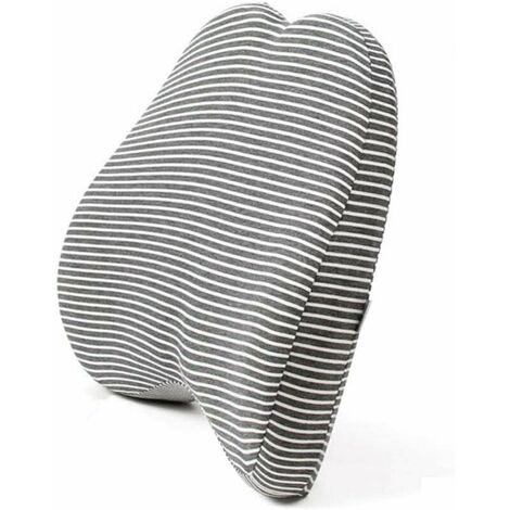 Coussin Dossier en Mousse à Mémoire Forme Oreiller Soutien Lombaire, Oreiller Dos Idéal pour Ordinateur/Chaise Bureau, Siège D'auto (Gris, 3536cm)