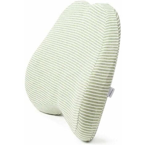 Coussin Dossier en Mousse à Mémoire Forme Oreiller Soutien Lombaire, Oreiller Dos Idéal pour Ordinateur/Chaise Bureau, Siège D'auto (Vert, 3536cm)