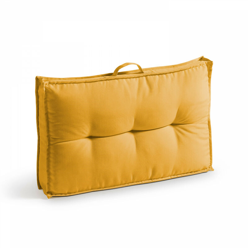 Oviala - Coussin d'extérieur matelassé jaune 60 x 40cm