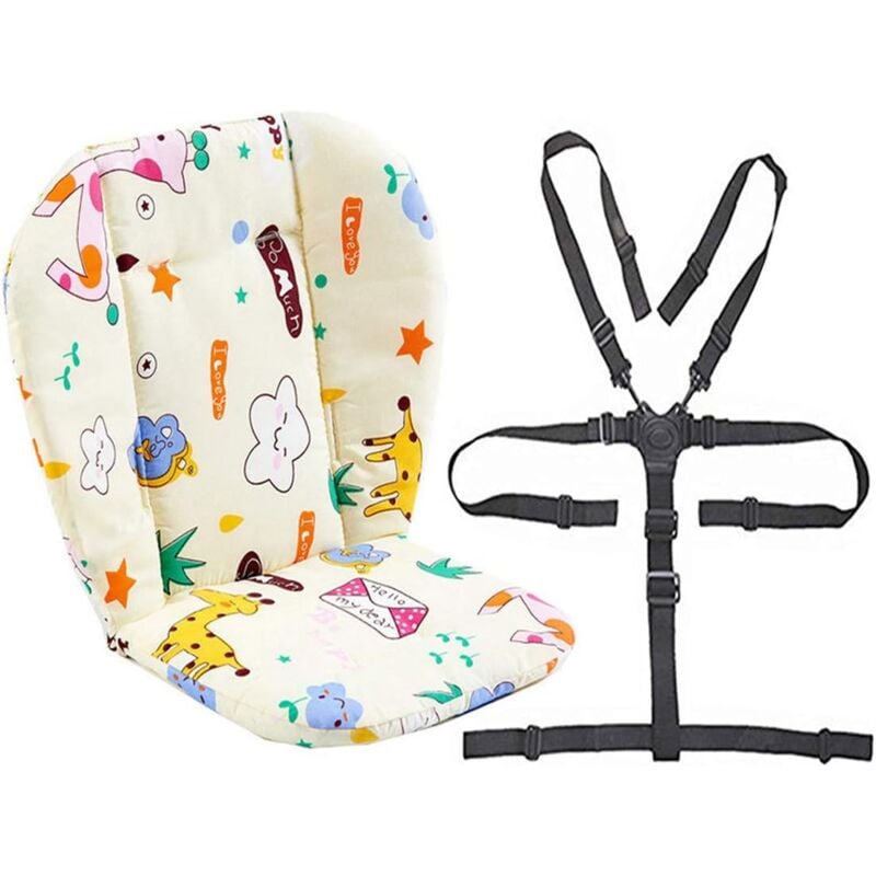 Lablanc - Coussin doublure de siège pour poussette/chaise haute pour bébé Tapis de protection pour siège Sangles pour chaise haute et résistantes