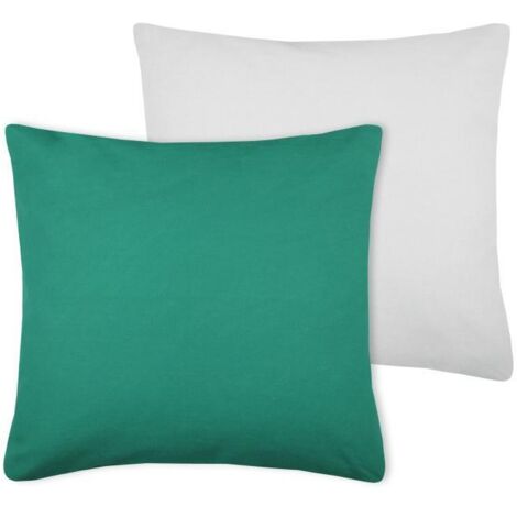 Coussin DUO 50x50 émeraude argent
