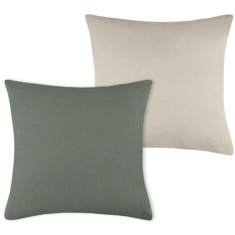 Coussin DUO 50x50 olive beige clair