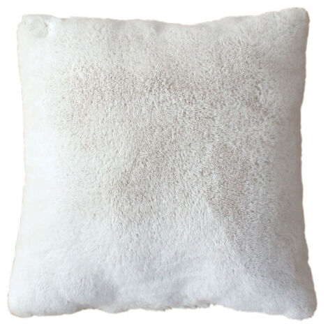 Coussin effet fourrure 40x40cm - 40x40cm - Blanc